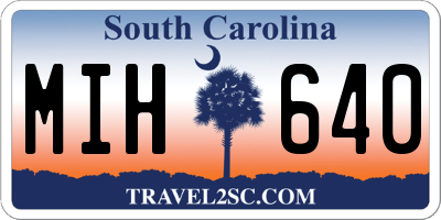 SC license plate MIH640