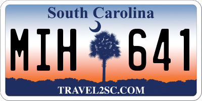 SC license plate MIH641