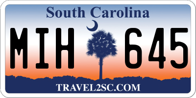 SC license plate MIH645