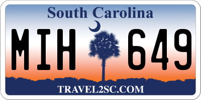 SC license plate MIH649