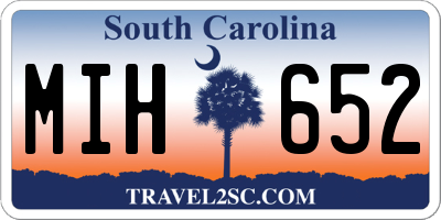 SC license plate MIH652