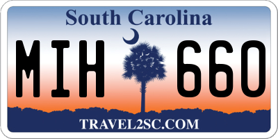 SC license plate MIH660