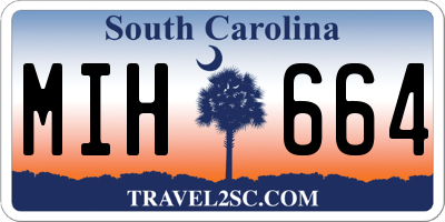 SC license plate MIH664