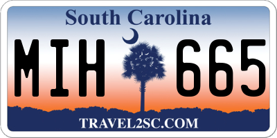 SC license plate MIH665