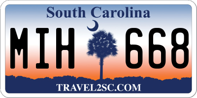 SC license plate MIH668