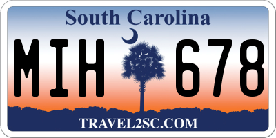 SC license plate MIH678