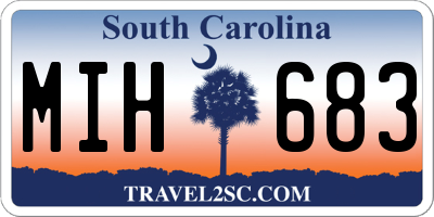 SC license plate MIH683