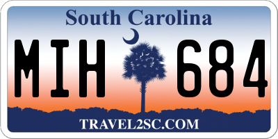 SC license plate MIH684