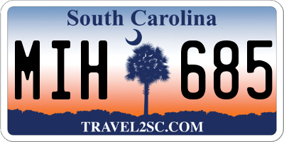 SC license plate MIH685