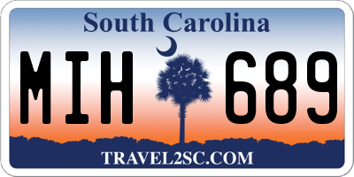 SC license plate MIH689