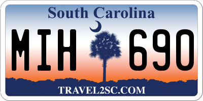 SC license plate MIH690