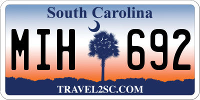 SC license plate MIH692