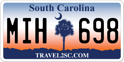 SC license plate MIH698