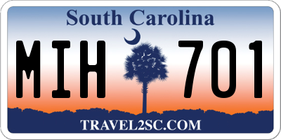 SC license plate MIH701