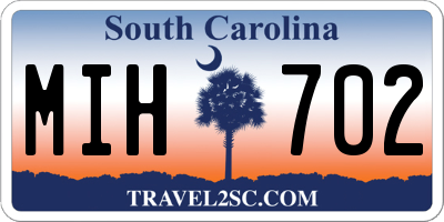 SC license plate MIH702