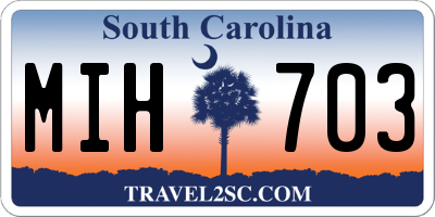 SC license plate MIH703