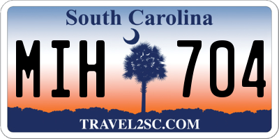 SC license plate MIH704