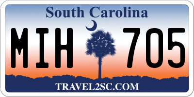 SC license plate MIH705