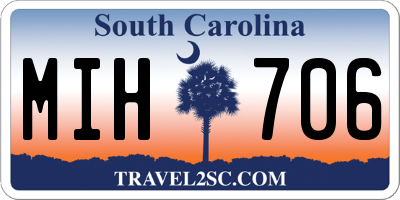 SC license plate MIH706