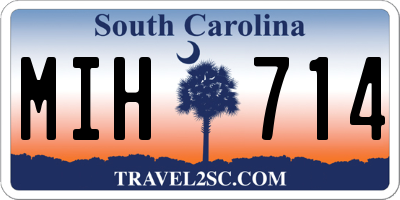 SC license plate MIH714