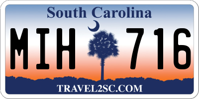 SC license plate MIH716
