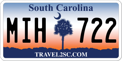 SC license plate MIH722