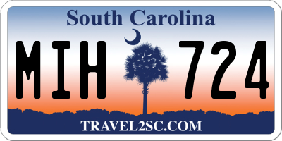 SC license plate MIH724