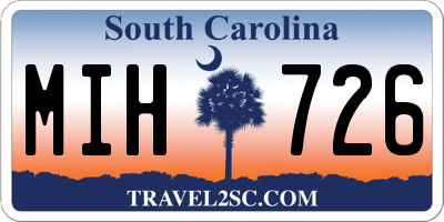 SC license plate MIH726