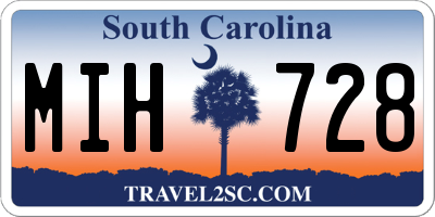SC license plate MIH728