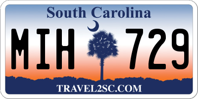 SC license plate MIH729
