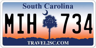 SC license plate MIH734