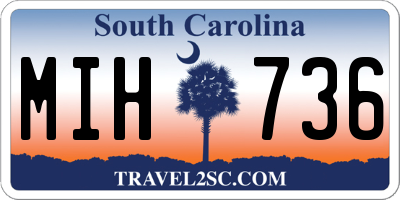 SC license plate MIH736