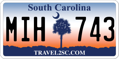 SC license plate MIH743