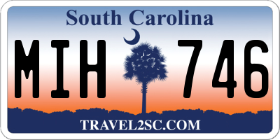 SC license plate MIH746