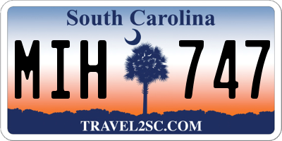 SC license plate MIH747