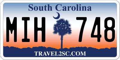SC license plate MIH748