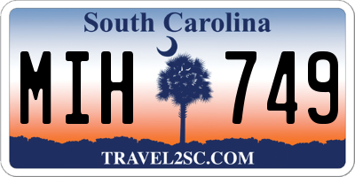 SC license plate MIH749