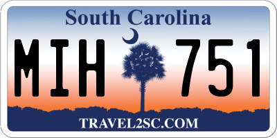 SC license plate MIH751