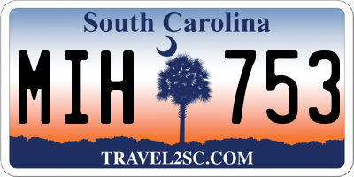 SC license plate MIH753