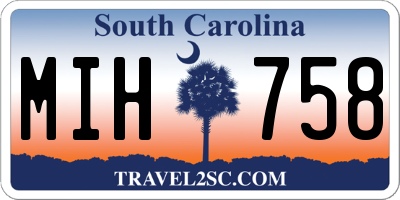 SC license plate MIH758