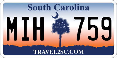 SC license plate MIH759