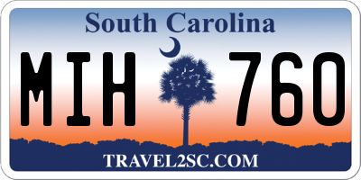 SC license plate MIH760