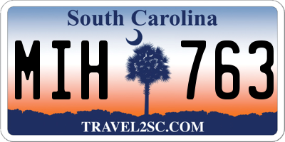 SC license plate MIH763