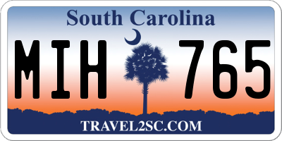 SC license plate MIH765