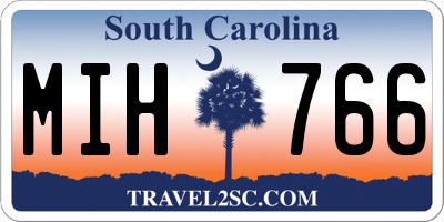 SC license plate MIH766