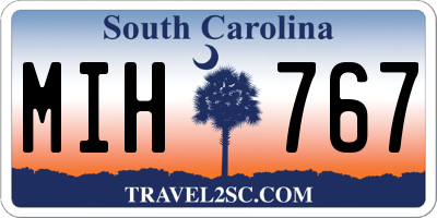 SC license plate MIH767