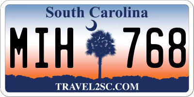 SC license plate MIH768