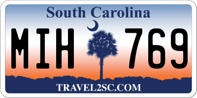 SC license plate MIH769