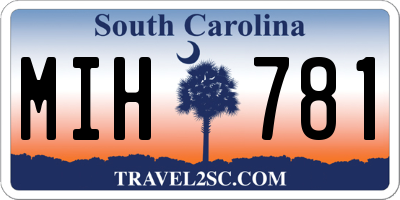 SC license plate MIH781