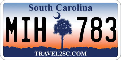 SC license plate MIH783